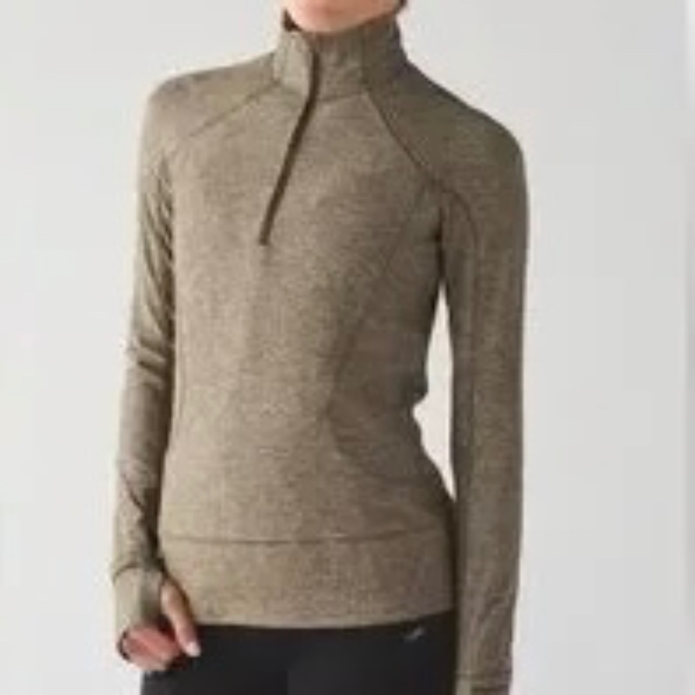 Lululemon Rush Hour 1/2 Zip Military Green Pullover Sweatshirt | Size 2